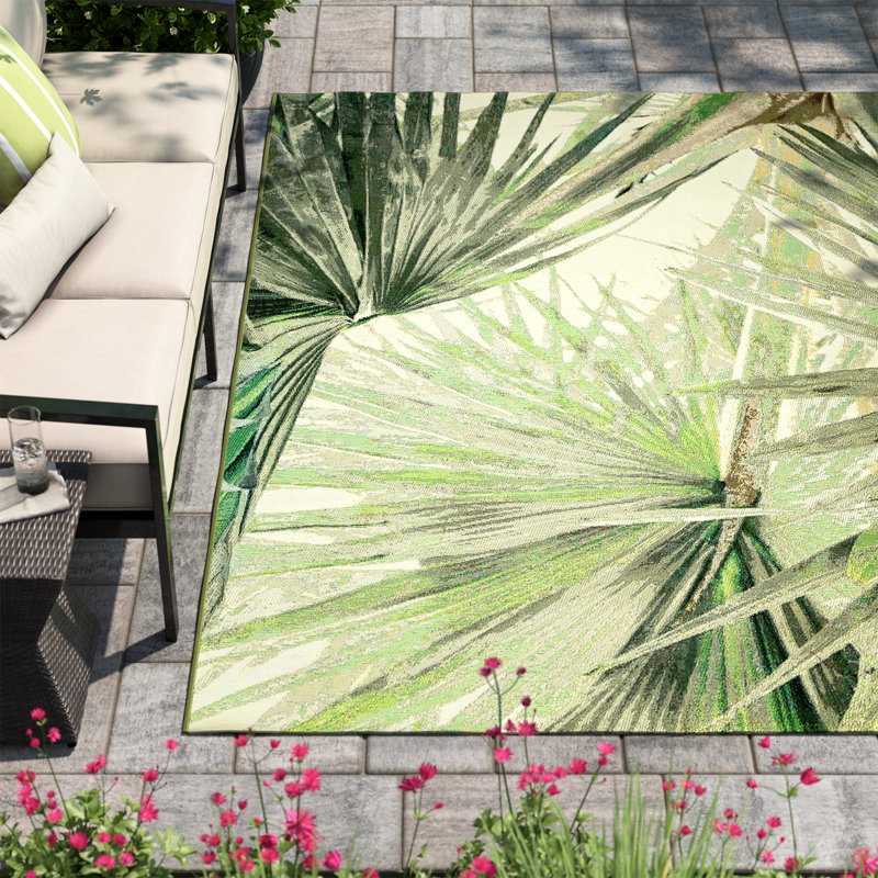 Tapis d'intérieur / extérieur vert Bay Bay Home ™ Kenilworth, Rectangle 6 pi 6 po x 9 pi 4 po