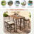 5-piece Outdoor Dining Table Sets Included 1 Foldable Table And Four Stools With Cushions