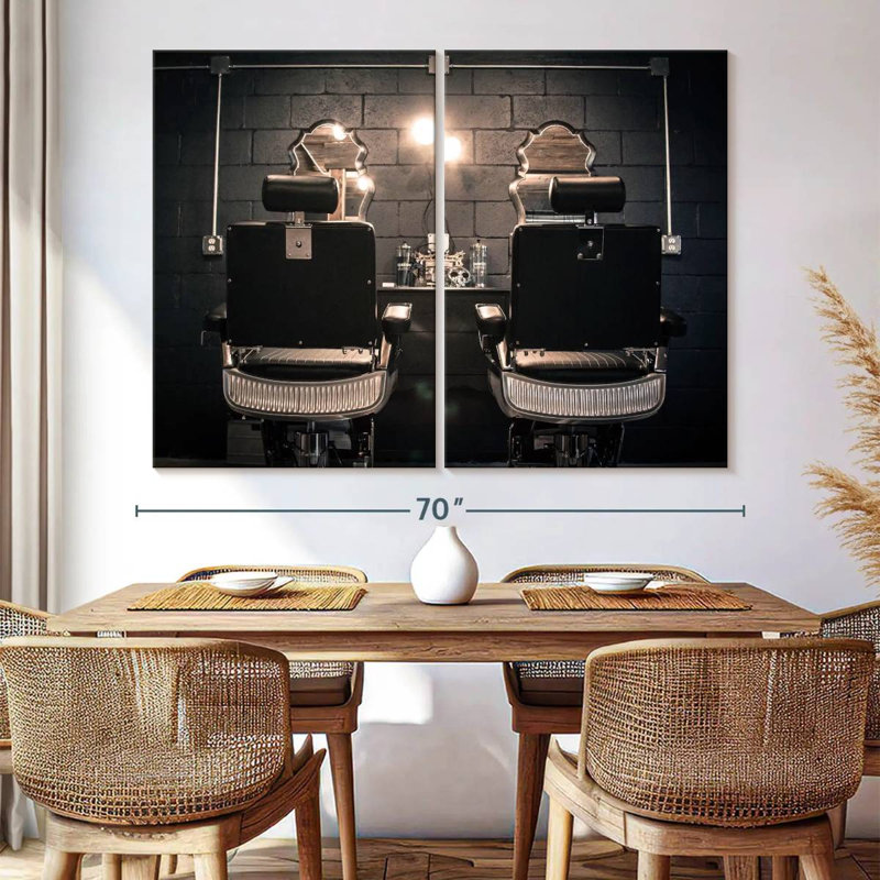 Ensemble de chaises sur toile 2 pièces Barber Shop, H 48 po x l 66 po x P 1,25 po