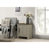 Nyla 16"W Grey Oak End Table, Side Table, Nightstand With Cabinet Door