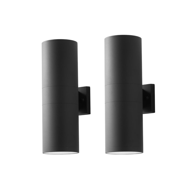 Raley 2- Bulb Outdoor Wall Lantern, Matte Black, 18" H x 5.91" W x 8.46" D