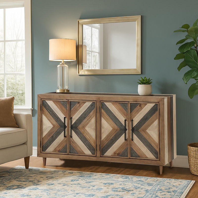 Lavola Wood Four Door Credenza