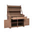 Banc de jardin, poste de travail avec tablette de rangement, tiroir et armoire-362136538