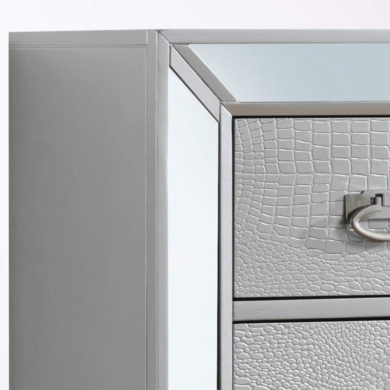 Commode de rangement avec cinq tiroirs, Gris