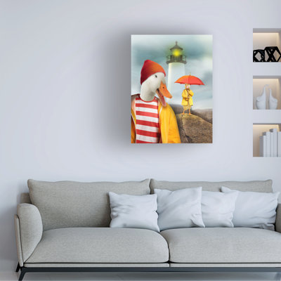 Art mural sur toile tendue - art mural John Hovenstine «Duck Light House» pour le salon, la chambre à coucher ou le bureau - 18 x 24