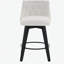 Tabouret de bar pivotant, tissu de lin moderne avec coussin à boutons, élégant tabouret de bar, ensemble 2 pièces, convenant au bar, à l'îlot de cuisine, à la salle à manger