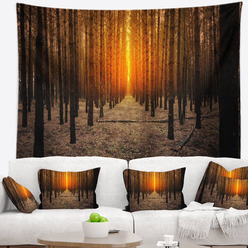 Tapisserie d'Halloween forêt sombre sur le thème d'Halloween, H 50 po x l 60 po