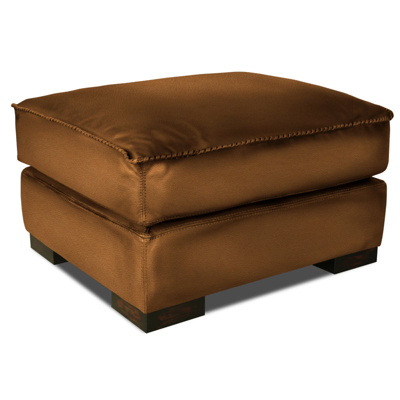 Repose-pieds de cocktail rectangulaire en cuir véritable Urban Cowboy, Selle (Maestro Artisano), Muscade