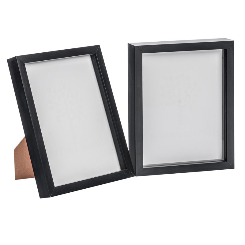 Nicola Spring - 3D Box Photo Frames, 27.5cm H x 22.5cm W x 3.5cm D, Black