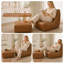 Pouf géant avec repose-pieds, fauteuil lounge rembourré de mousse haute densité, dossier ergonomique, canapé confortable idéal pour le salon, la chambre à coucher et le coin lecture.
