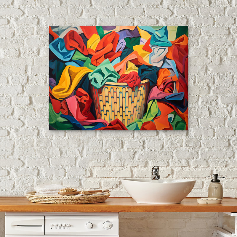 Panier à linge multicolore I - Art mural, H 12 po x l 20 po x P 1 po