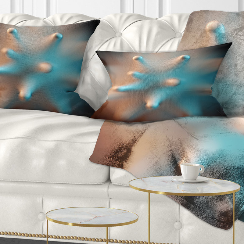 Blue Macro Prickly Texture - Abstract Printed Pillow