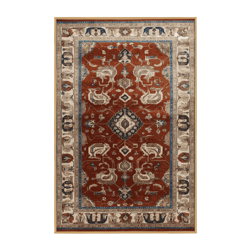 Tapis brun lavable à la machine, Rectangle de 5 pi x 8 pi