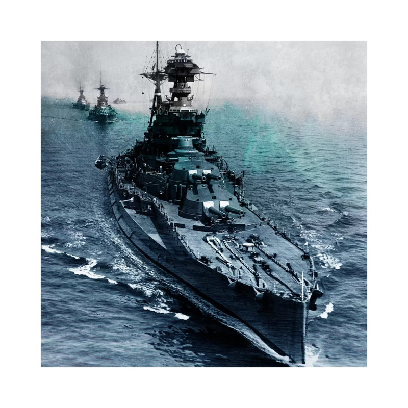 WWII Era Destroyer Fleet I - Wrapped Canvas Print, 30.48 cm H x 30.48 cm W