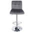 Tabouret de bar carré réglable en velours-1229048310