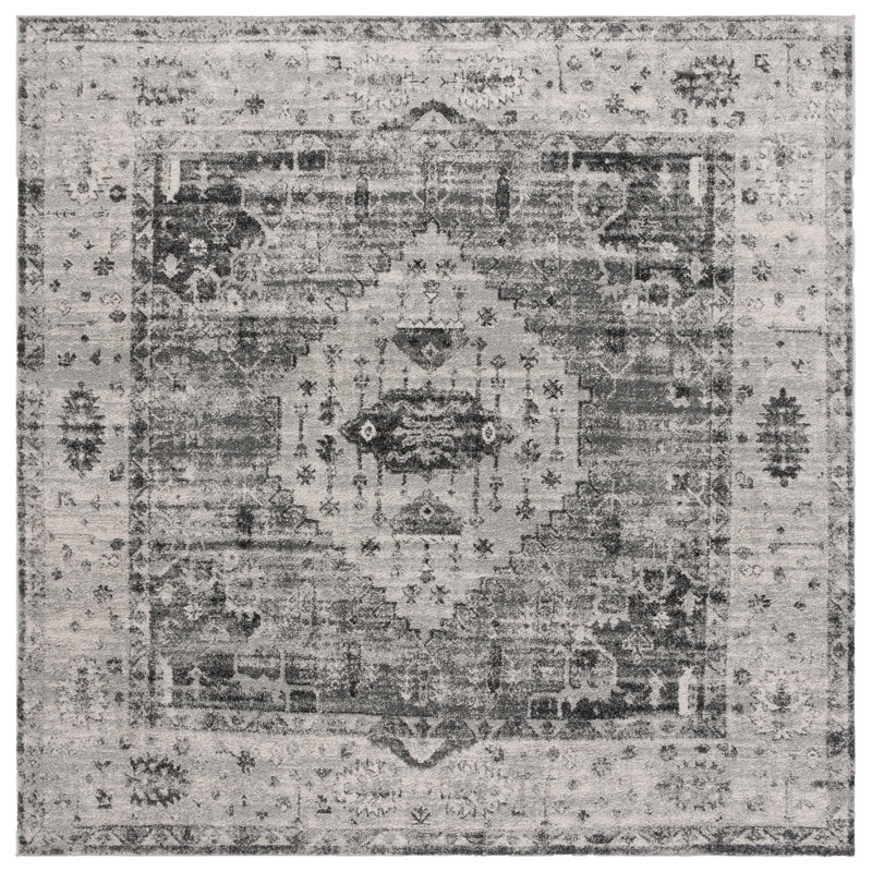 Kolyu Vintage Tabriz Performance Oriental Rug, Square 6'7"