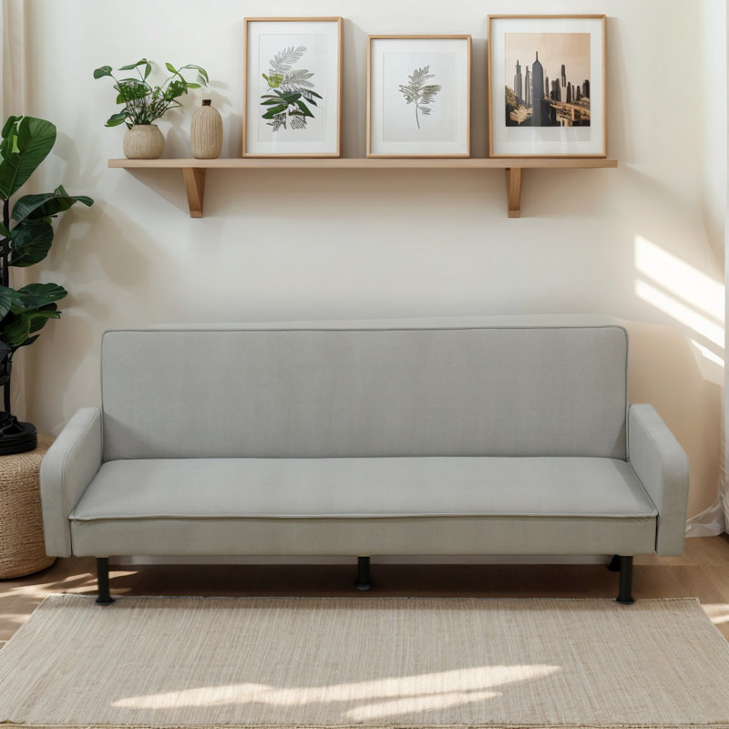 77.5'' Upholstered Convertible Sofa, Light Gray