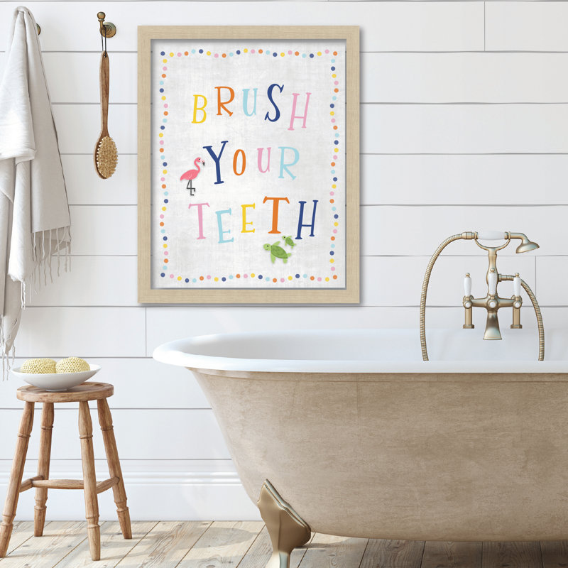 «Brossez vos dents», tableau encadré 16 x 20