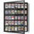 35 Graded Sports Card Display Case With Uv Protection Lockable Wall Frame Cabinet For Baseball Football Basketball Hockey Trading Card-black Finish