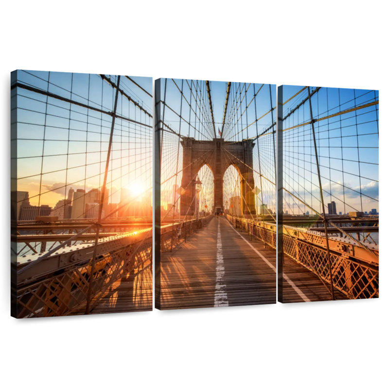 Sebbie Sunlit Brooklyn Bridge, 20" H x 33" W
