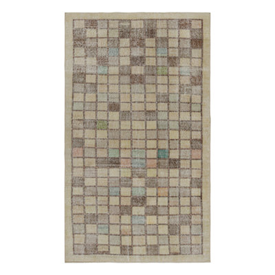Rug & Kilim One-of-a-kind 4'3"x7'6" Area Rug In Blue/ Brown/ Beige/ Silver/ Gray/ Green In Blue;brown;beige;silver;gray;green