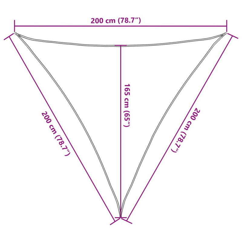 Burhadin 100% Polyester Oxford 2m x 2m x 2m Triangle Shade Sail, Black