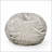 Negar 5 Foot Rounded Short Fux Fur Bean Bag, White And Gray, Perfect For Cozy Lounging And Modern Decor