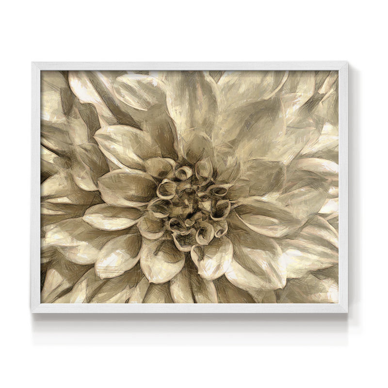 «Neutral Wall Flower I», reproduction encadrée, H 8 po x l 10 po, Blanc