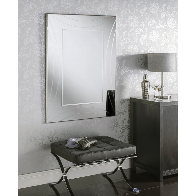 Wood Flat Wall Mirror