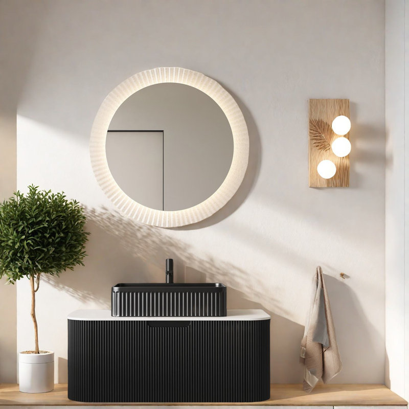 Space-saving Modern Vanity Cabinet With Sink, Durable Ceramic Basin & Striking Carrara Countertop, Perfect For Compact Bathrooms