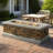 60" Propane Gas Fire Pit Table 2-Pieces, 60000 BTU Rectangular Concrete Fire Pit