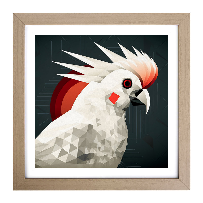 Cockatoo Constructivism - Framed Print, Black