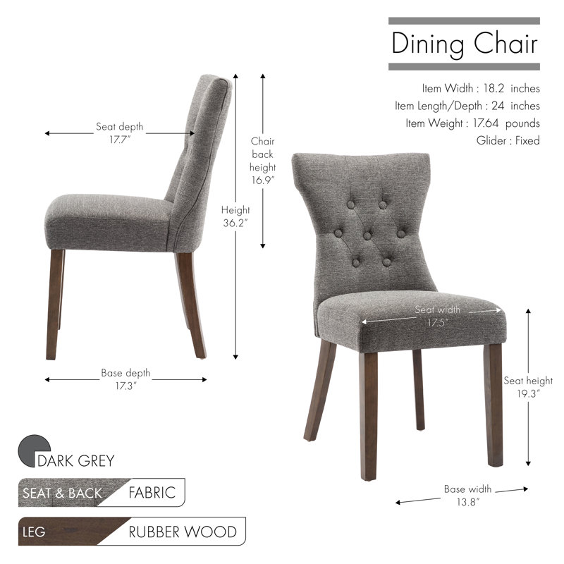 Chaise d'appoint rembourrée Beno, Gris foncé
