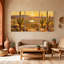 Cactus, paysage désertique avec cactus et lac, ensemble de 3 impressions sur toile-301051011