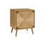 Table d'appoint, bout, rangement, petit, côté, salon, lampe, stratifié noyer clair, moderne