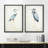 Blue Heron Bird Portrait Coastal Beach Decor - Framed Canvas Master Bedroom Wall Art Set 2 Print-457049679-457049677
