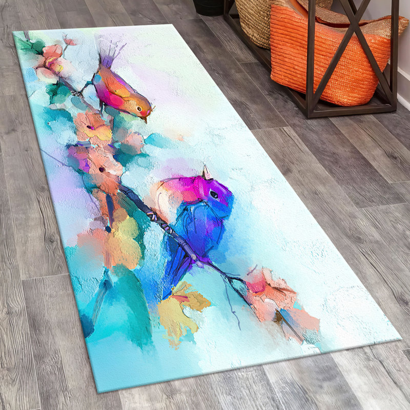 Exquisite Floral Design Printed Rug with Soft Pile Offering an Elegant Touch to Your Home Decor, Rectangle 5'3" x 7'7"