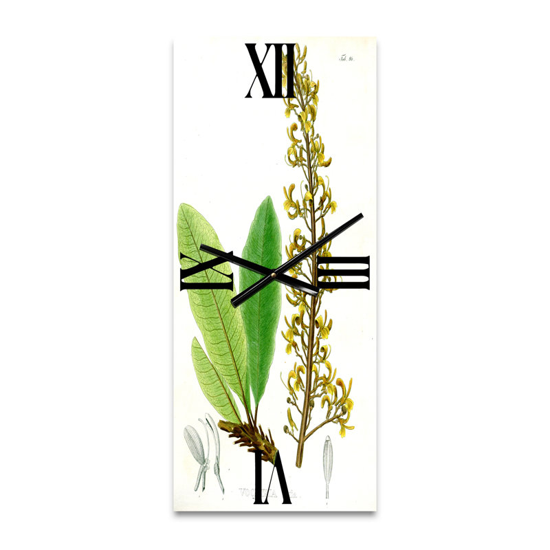 Plante brésilienne rétro IV - horloge murale traditionnelle, Petit