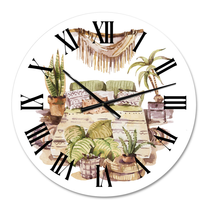 Plantes d'intérieur d'intérieur Urban Jungle IV - Horloge murale traditionnelle, Moyenne