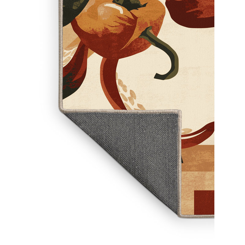 Tapis moelleux moelleux et moelleux en piment de couleur chili moderne beige Clybourn, 5 x 8