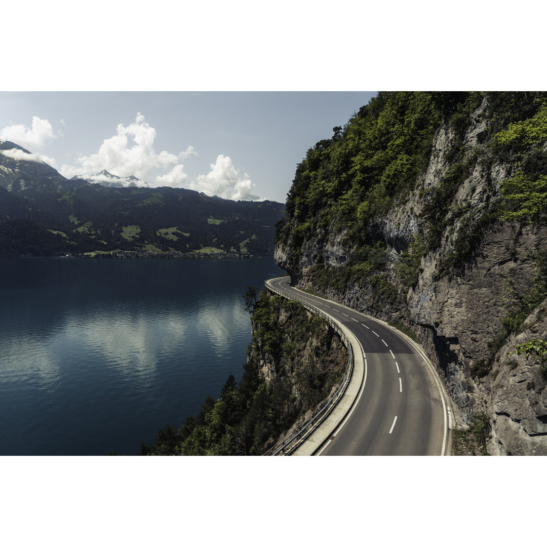 Winding Road, Switzerland - Wrapped Canvas Print