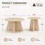 Ensemble de tables basses gigognes de style rétro. Disponible en finition noyer ou bois naturel. Tables d'appoint rondes avec pieds croisés. Idéal pour les salons et les salles à manger