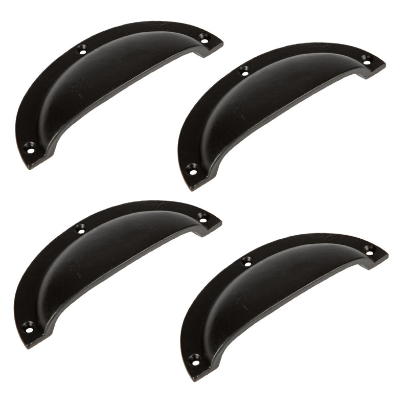 Hammer & Tongs - Curved Cabinet Cup Handle - W130mm x H50mm - Black