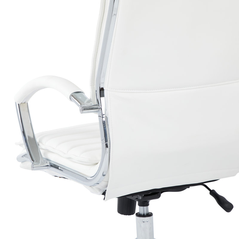 Fauteuil de conférence en similicuir Pro-Line II, Similicuir blanc