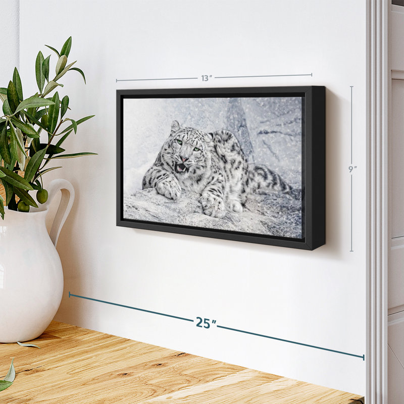 Impression sur toile Snow Leopard In Blizzard, H 9 po x l 13 po