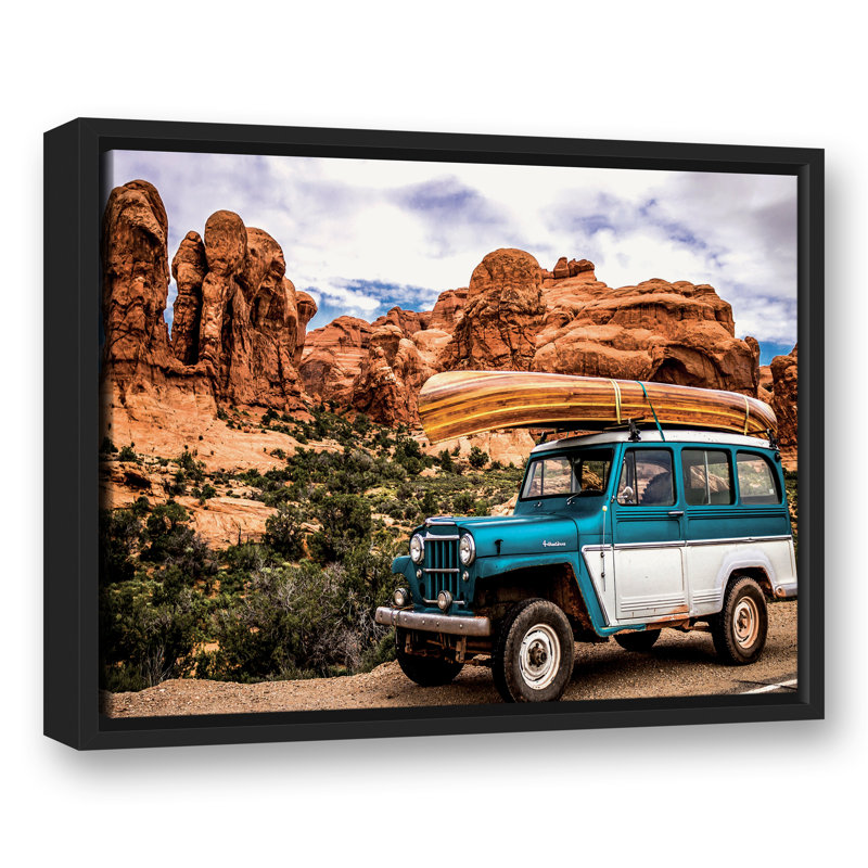 " Adventuring Jeep ", 17.75" H x 21.75" W x 1.75" D
