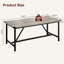 Grande table de cuisine 70,8 pouces de style campagnard, table de salle à manger rectangulaire pour 8 personnes, bureau de bureau en bois avec pieds en métal, table de salle à manger moderne-121524689