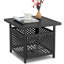 Stansfield Square Metal Outdoor Side Table With Umbrella Hole , 21.8'' in. W 21.8'' in. D