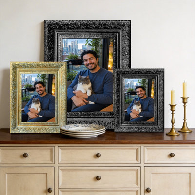 Black 1PC 11" x 14" Modern Classic Picture Frame with Photo Protector