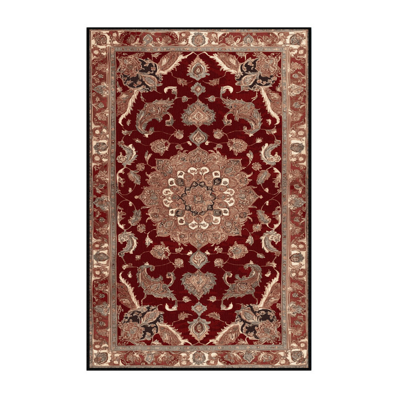 Machine Washable Persian Brown Area Rug, Rectangle 2' x 3'